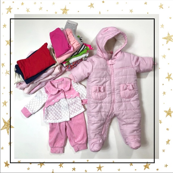 Other - Girls 3-6 month cloth snowsuit onesies dress pants